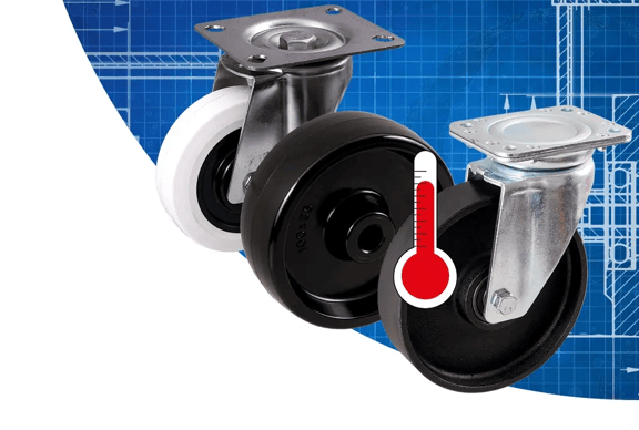 Heat-resistant wheels and castors from Schwalb Wheels, Castors and Conveyor Technology