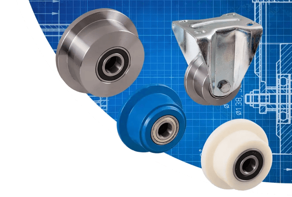 Stahlspurkranzrad, Bockrolle mit Spurkranzrad, Gussspurkranzrad, Polyamidspurkranzrad