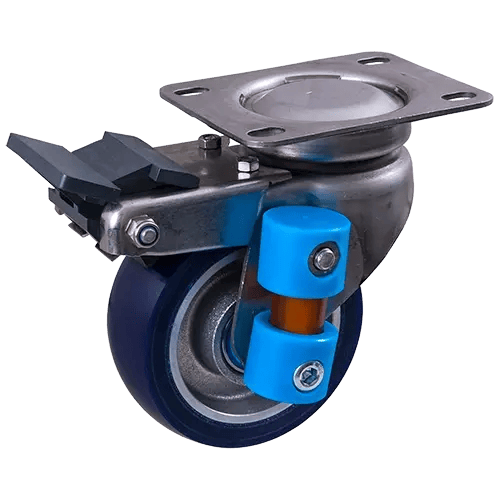 rostfreie gefederte Edelstahl-Lenkrrollen mit Feststellervon Schwalb