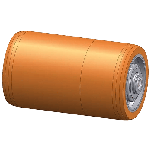 Mittelschwere Tragrolle mit einem 5 mm Vulkollan®-Rohr, ca. 92 Shore A von Schwalb Rollen